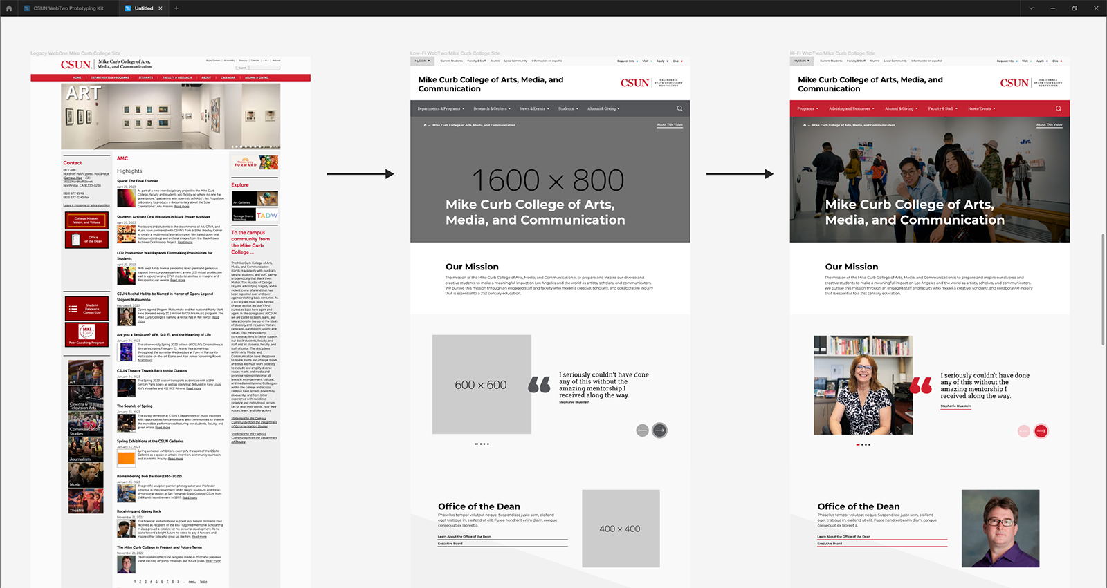 Transition from old website to new web design system